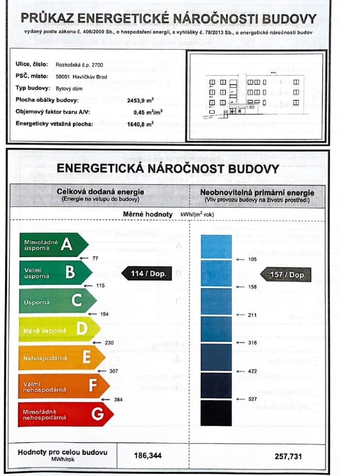 Energetický štítek - Útulný byt 2+kk