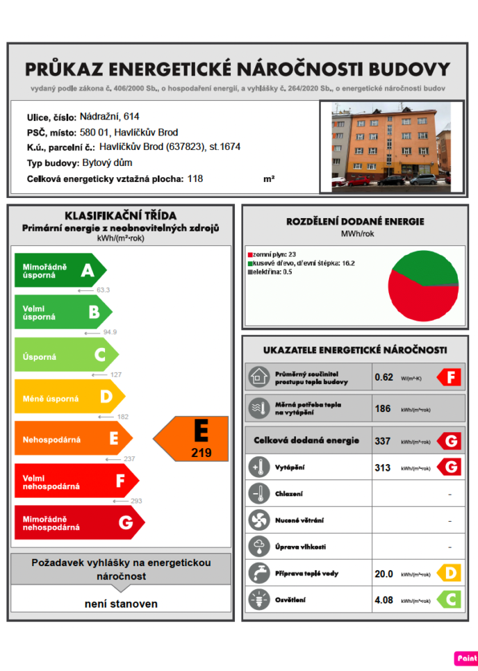 Energetický štítek - Byt se třemi pokoji a 95 m2